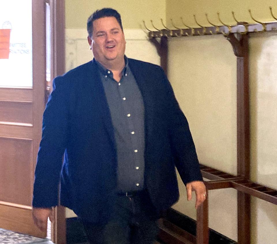 House Speaker Spencer Gosch takes a break following a closed-door meeting of the House Select Committee on Investigation on Dec. 28, 2021. Gosch is leading the nine-member committee to determine whether it thinks Attorney General Jason Ravnsborg should be impeached.