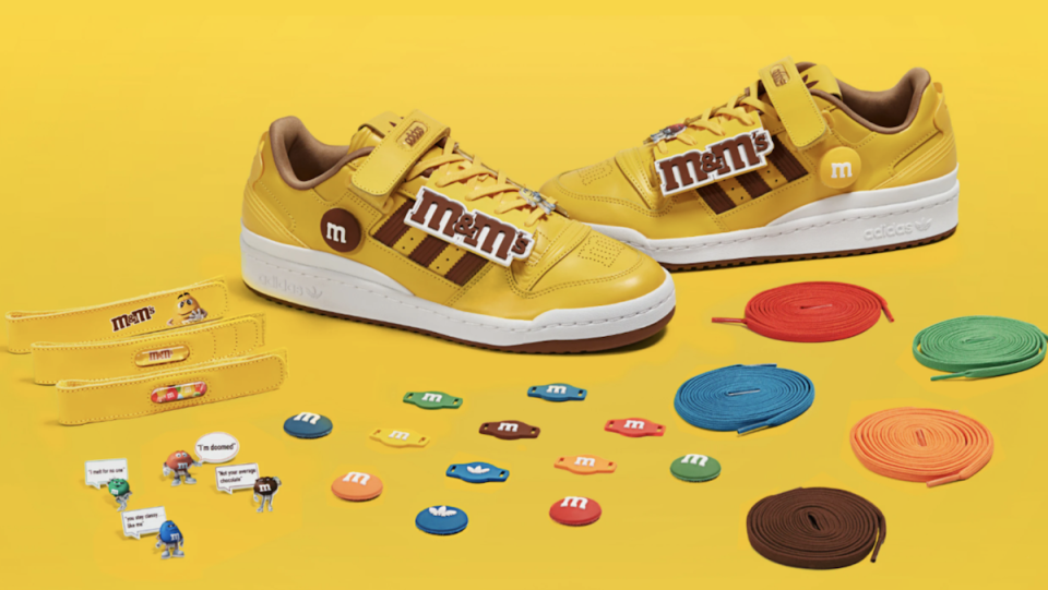 A look at the M&M's and Adidas shoes and accessories