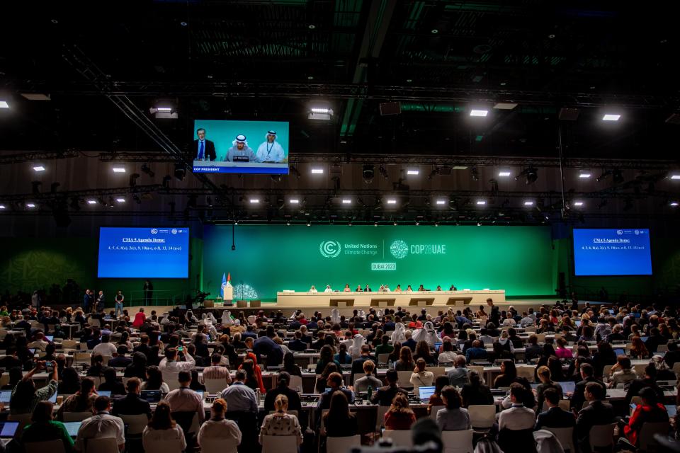 President of Cop28 Sultan Ahmed Al Jaber speaks during the 2023 United Nations Climate Change Conference (EPA)