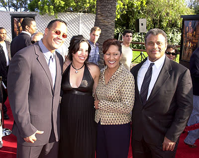 The Rock and his family at the Universal city premiere of Universal's The Mummy Returns