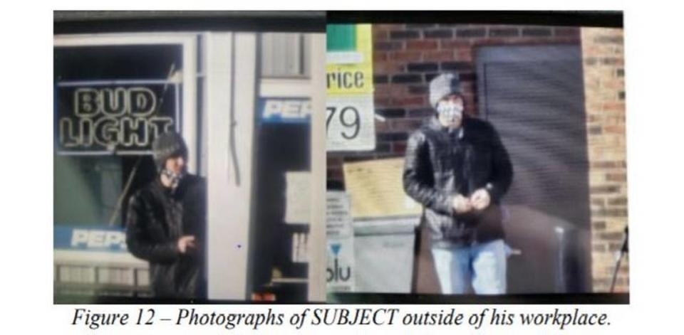 The FBI says that Stephen Chase Randolph, a Harrodsburg resident, assaulted police officers at the Capitol riot on Jan. 6, 2021. These photos of Randolph were taken by FBI agents outside Randolph’s place of work.