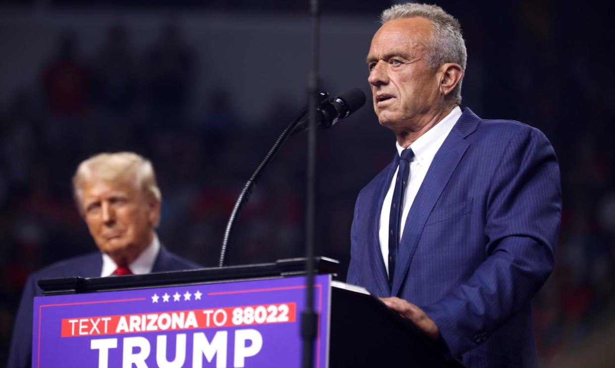 <span>Robert F Kennedy Jr and Donald Trump speak at a campaign rally in Glendale, Arizona, on Friday.</span><span>Photograph: Gage Skidmore/ZUMA Press Wire/REX/Shutterstock</span>