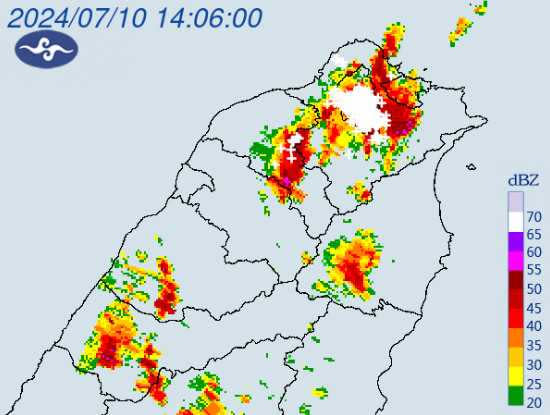 雙北大雷雨警戒。（圖／氣象署）