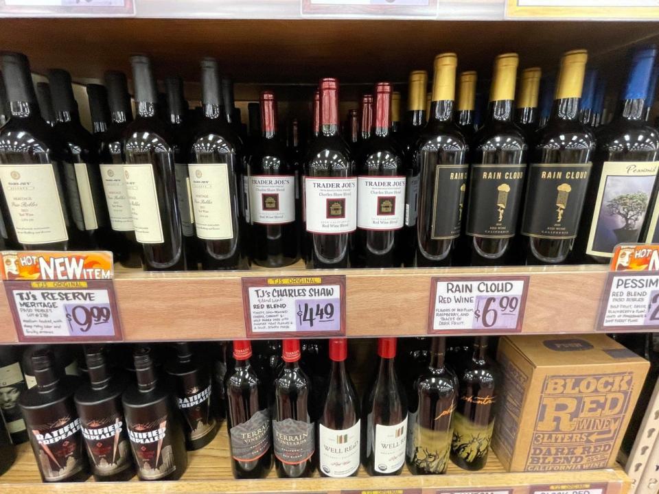 wine section of Trader Joe's 