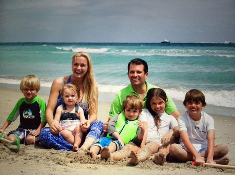 Donald Trump Jr. with estranged wife Vanessa and their five children