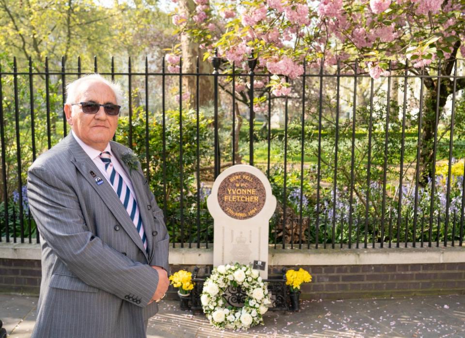 Former Metropolitan Police officer John Murray at a memorial service for Yvonne Fletcher at St James Square in London in 2022 (Dominic Lipinski/PA) (PA Wire)