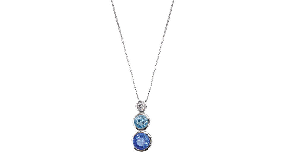 Eclectica Vintage Rhodium Plated Swarovski Crystal Triple Drop Pendant Necklace