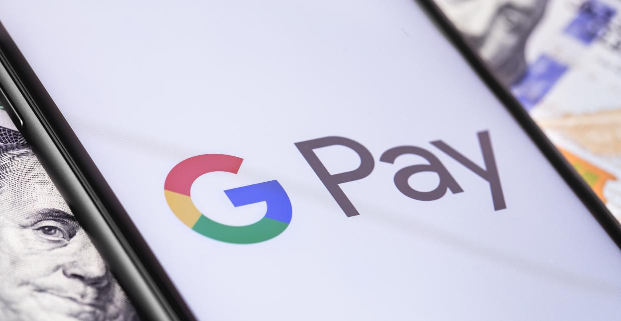  Google Pay on phone. 