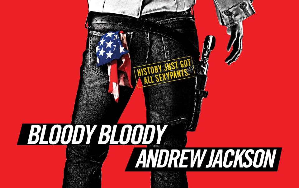 An original poster for Bloody Bloody Andrew Jackson