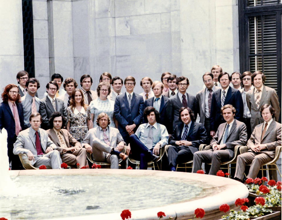 The Supreme Court clerks who served in the 1972-1973 session, in which the Roe v. Wade decision was handed down. (Courtesy Jim Ziglar)