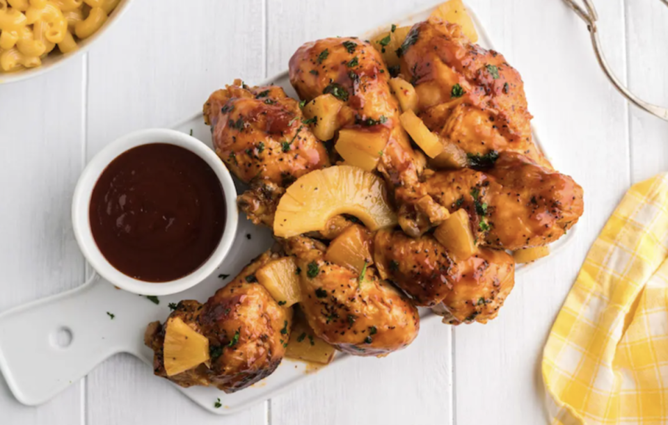 <p>The Magical Slower Cooker</p><p>If you're a pineapple fan, this slow-cooker chicken recipe is a must. </p><p><strong>Get the Recipe: <a href="https://www.themagicalslowcooker.com/pineapple-barbecue-glazed-chicken-drumsticks/" rel="nofollow noopener" target="_blank" data-ylk="slk:Pineapple BBQ Slow-Cooker Chicken;elm:context_link;itc:0;sec:content-canvas" class="link ">Pineapple BBQ Slow-Cooker Chicken</a></strong></p>