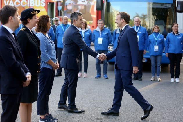 <p>Emmanuel Macron et Gérald Darmanin </p>