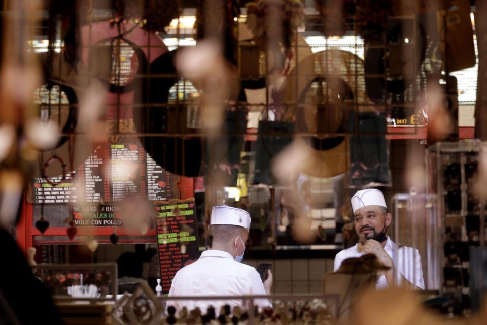 Workers in a kitchen