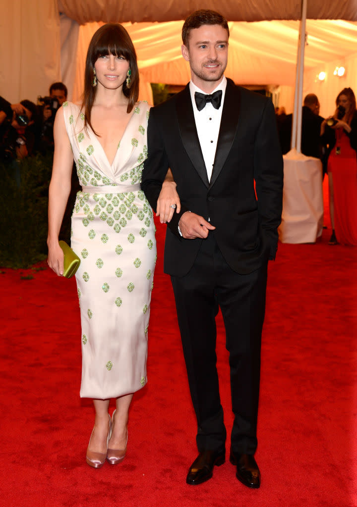 2012年5月7日，Jessica Biel 與 Justin Timberlake 參加 2012 Met Gala。