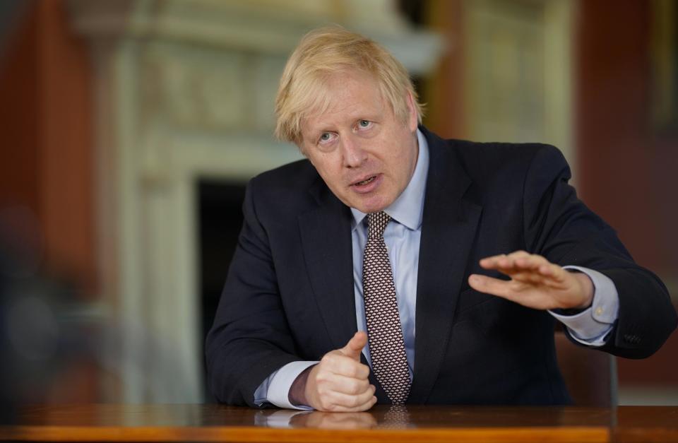 LONDON, ENGLAND - In this handout image provided by No 10 Downing Street, Britain's Prime Minister Boris Johnson records a televised message to the nation released on May 10, 2020 in London, England. The Prime Minister announced the next stage in easing lockdown measures intended to curb the spread of Covid-19. (Photo by No 10 Downing Street via Getty Images)