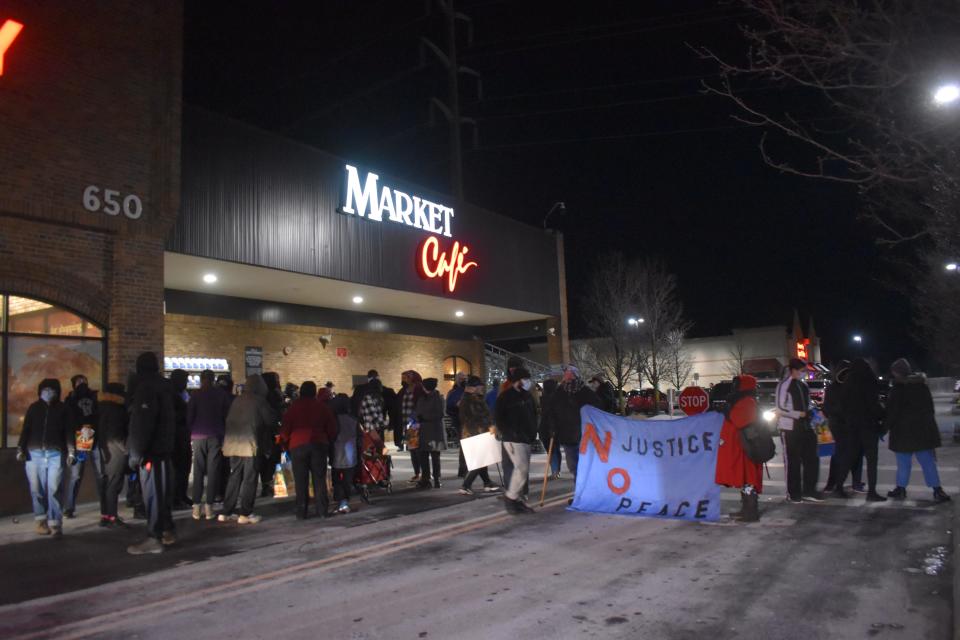 Protesters gathered outside the Johnson City Wegmans Wednesday night in the wake of the beating death of Tyre Nichols in Memphis by police officers, and the arrest of Binghamton resident Hamail Waddell in the early hours of New Year's Day.