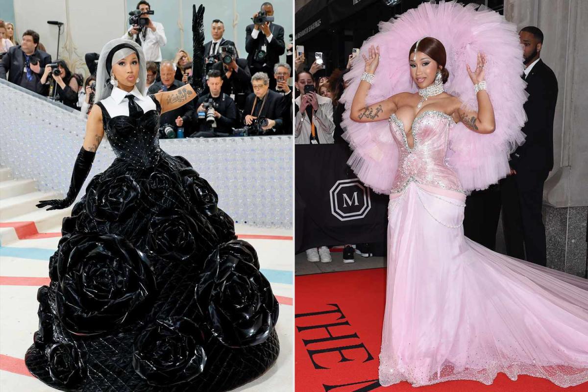 Cardi B Honors Karl Lagerfeld and Chanel with Two Gowns at 2023