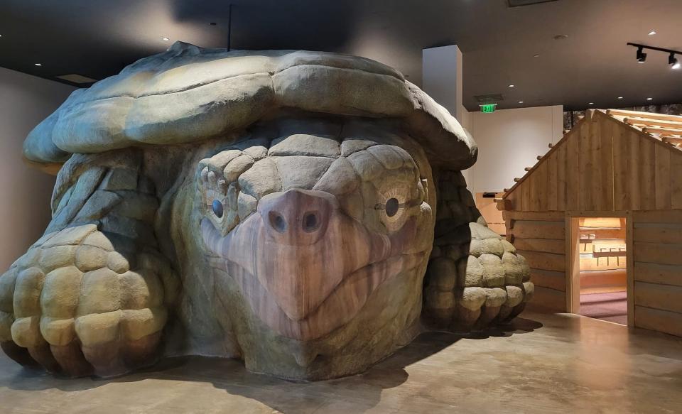 The giant Luksi, or turtle, is the centerpiece of the Luksi Activity Center inside the Choctaw Cultural Center in Calera, near Durant.