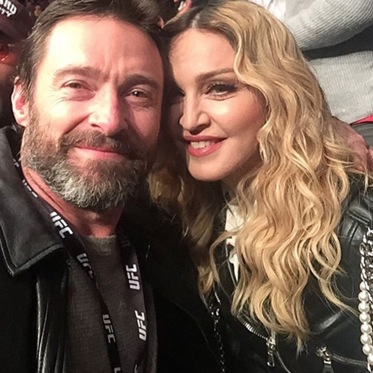 Madonna was spotted with Hugh Jackman at the fight [Photo: Instagram/thehughjackman]