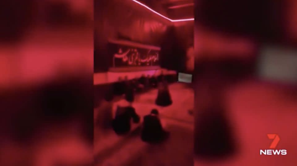 Inside, what appears to be a prayer room. Source: 7 News