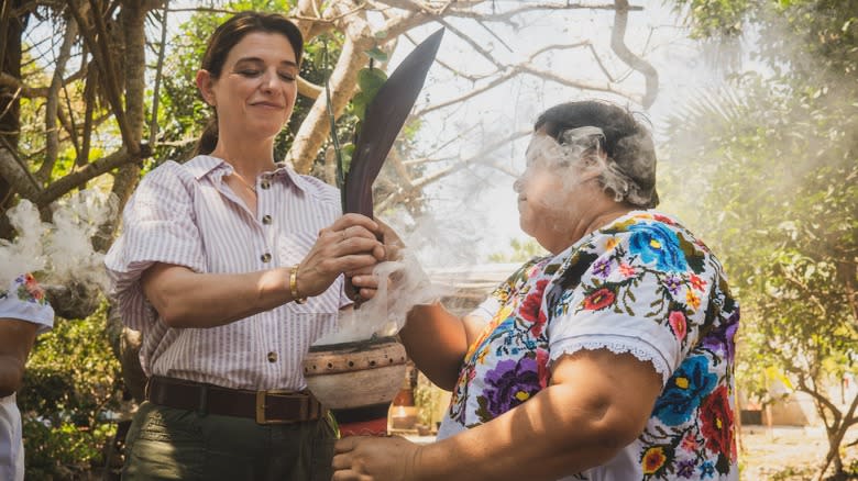 Pati Jinich standing in Yucatan