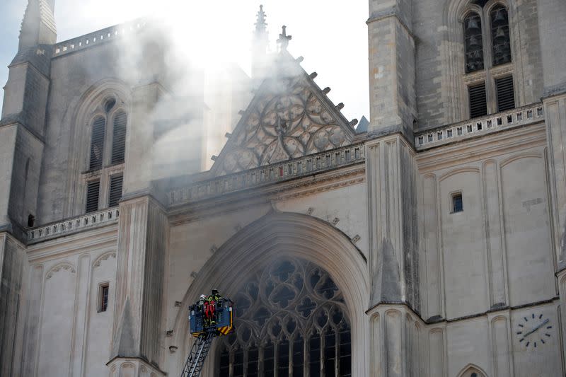 Fire at the Cathedral of Saint Pierre and Saint Paul in Nantes