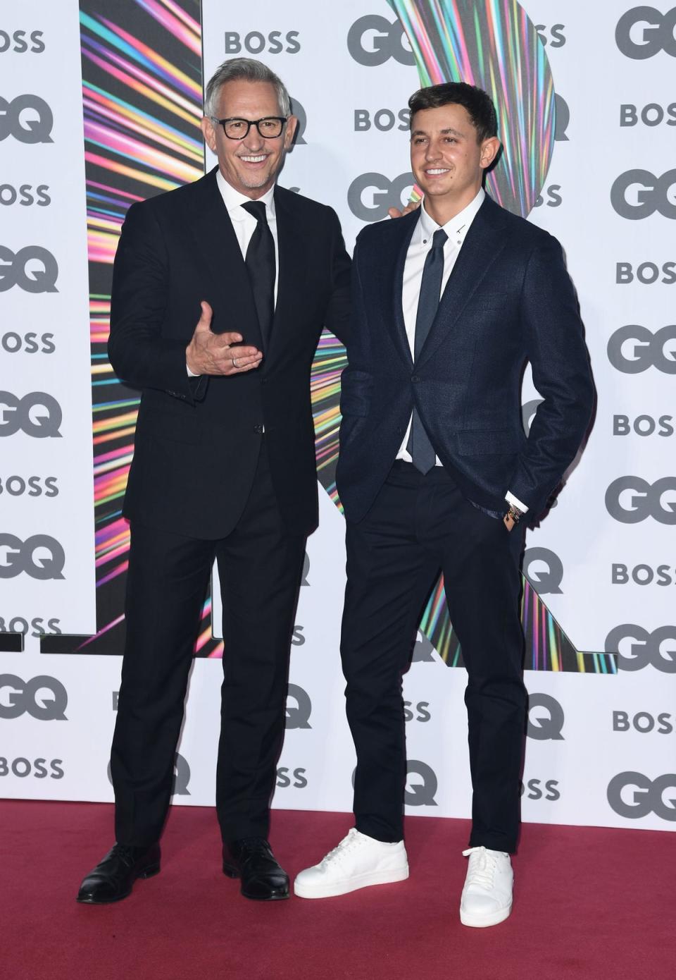 Gary Lineker and George Lineker attend the GQ Men Of The Year Awards 2021 at the Tate Modern (Getty Images)