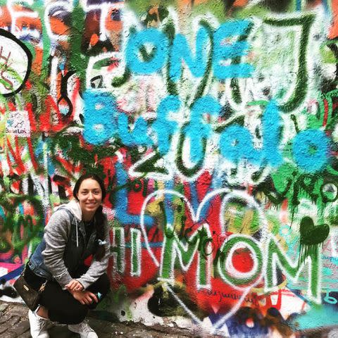 <p>Jessica Pegula Instagram </p> Jessica Pegula at the John Lennon Wall in 2019