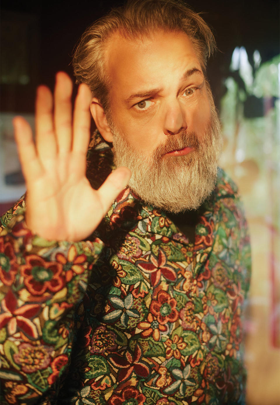 Dan Harmon was photographed September 13 2023 in Eagle Rock, CA NN.07 jacket.