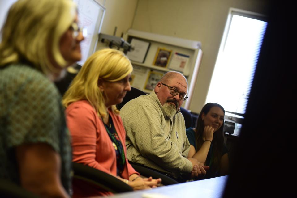 Greg Brown, health department administrator, sits in on a meeting discussing the departure of Dr. Annette Mercante at the St. Clair Health Department in Port Huron on Tuesday, June 21, 2022.