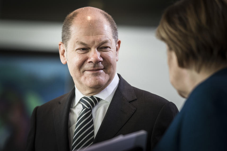 Germany’s finance minister Olaf Scholz cracked some Brexit-related jokes during his Friday visit to London. Photo: Florian Gaertner/Getty Images