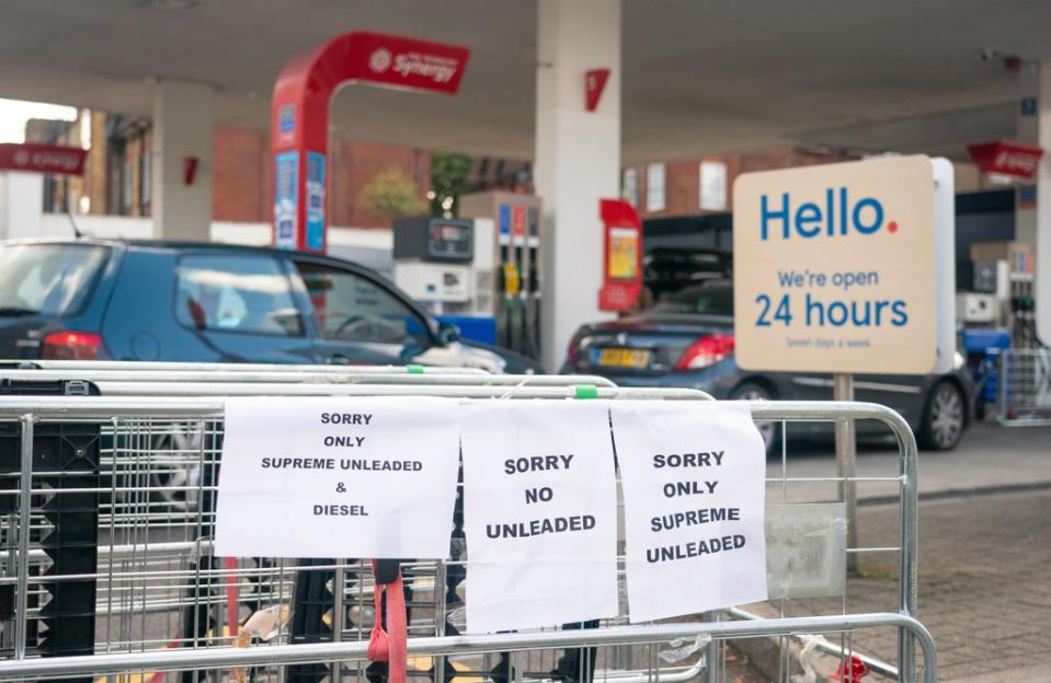 Supplies are still restricted at some filling stations (Dominic Lipinski/PA) (PA Wire)