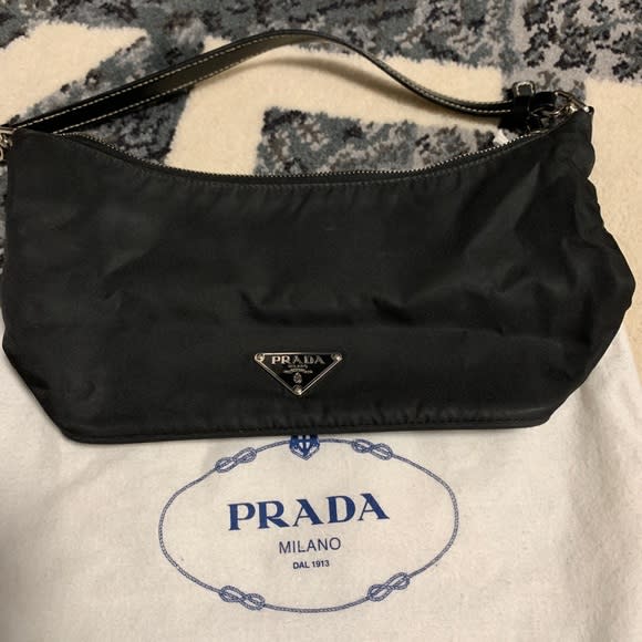 Prada, Bags, Auth Prada Reedition True Vtg Nylon Mini Bag Black Aso Kendall  Jenner