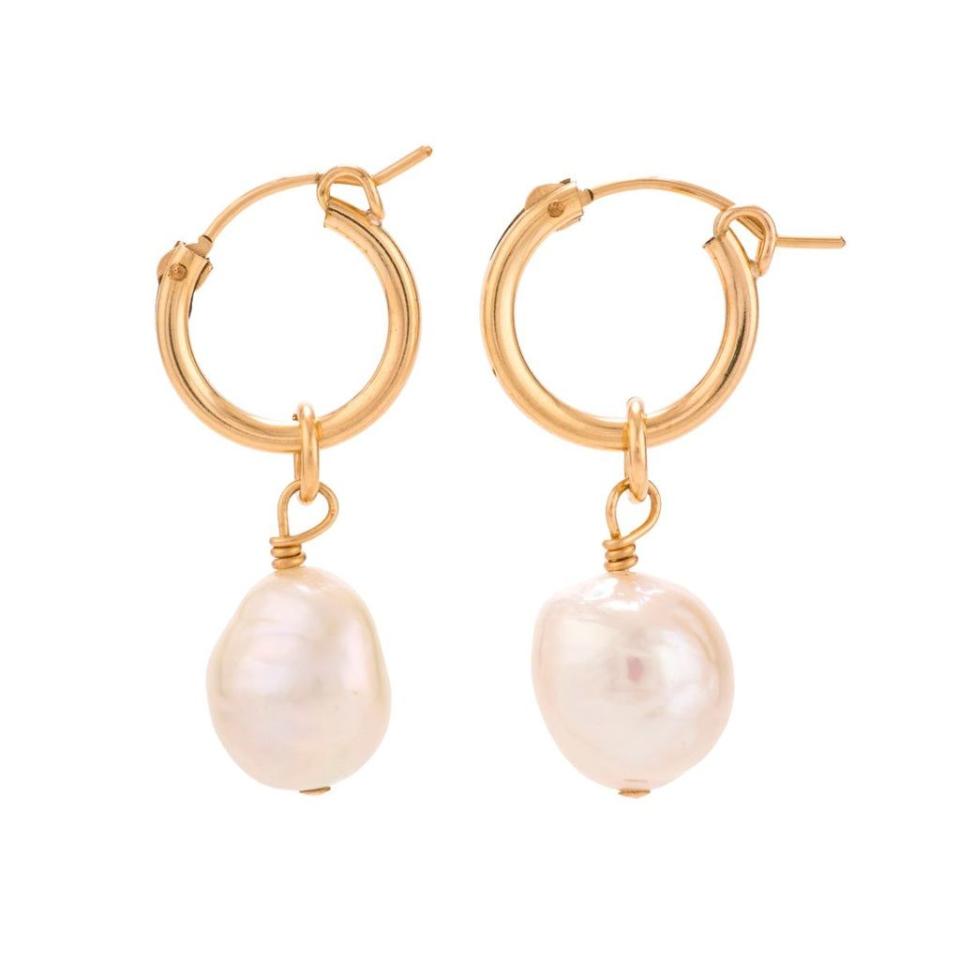 20) Pandora Pearl Hoop Earring