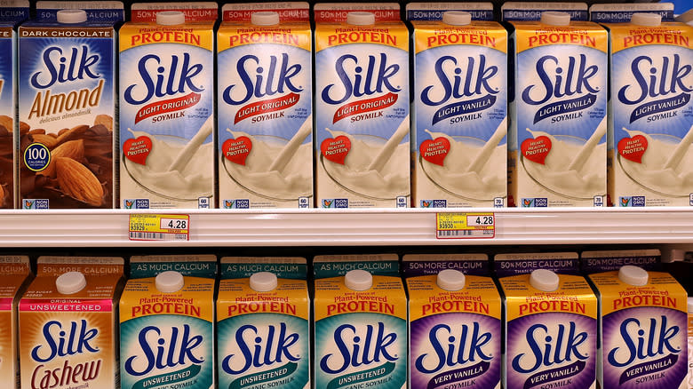 Silk plant-based milk cartons