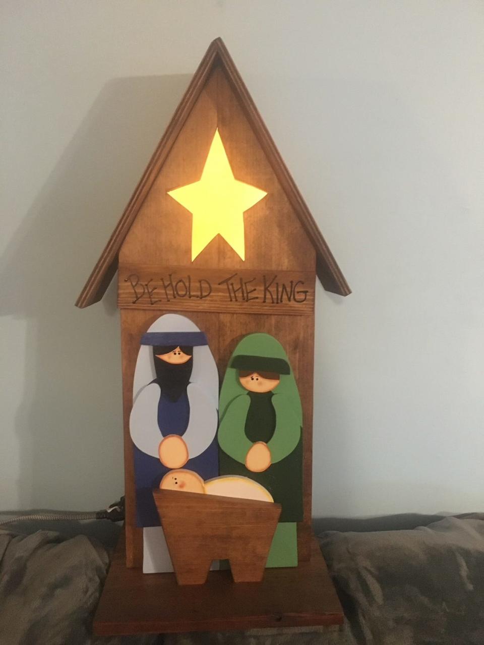 Betty Funk's handmade wooden nativity sets are popular this time of year.