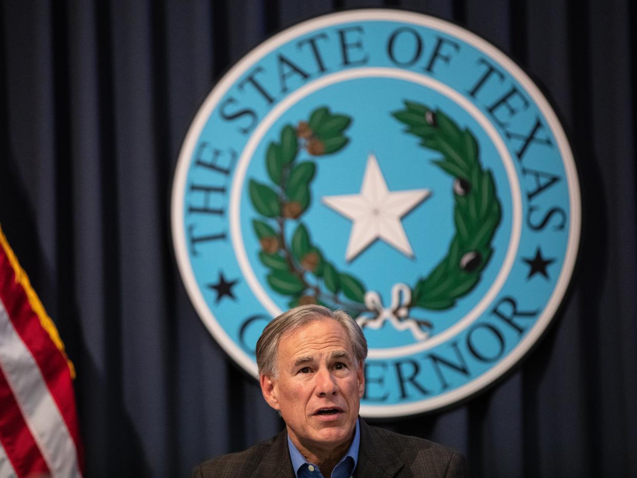 Texas Gov. Greg Abbott speaks during a border security briefing with sheriffs from border communities at the Texas State Capitol on July 10 in Austin, Texas (Getty Images)