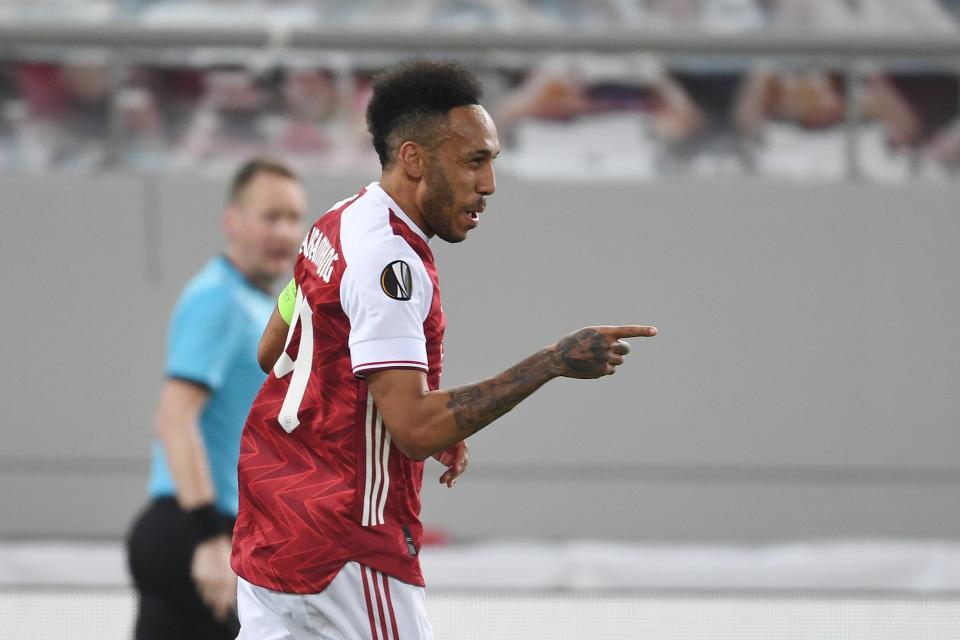 <p>Match-winner: Arsenal captain Pierre-Emerick Aubameyang was influential in Athens</p> (Arsenal FC via Getty Images)