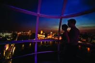 <p><span>Sweep your loved one off their feet and 443ft in the air by taking them on the <a rel="nofollow noopener" href="http://www.londoneye.com/valentines" target="_blank" data-ylk="slk:London Eye;elm:context_link;itc:0;sec:content-canvas" class="link ">London Eye</a>. Book the Champagne Experience, from £31.95, and you can sip bubbly on the 30-minute rotation against the London skyline. For an even grander gesture, the private Cupid’s Capsule comes with a whole bottle of Champagne, chocolates, priority boarding and costs from £380. [Photo: London Eye]</span> </p>