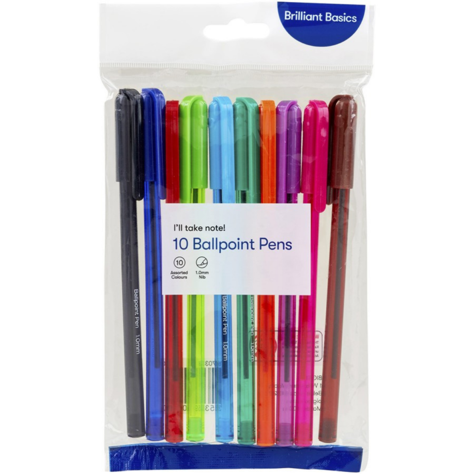 Brilliant Basics Ballpoint Pens 10 Pack from Big W