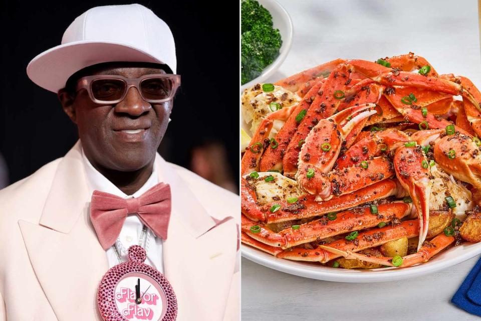 <p>Cindy Ord/VF24/Getty; Red Lobster Seafood Co.</p> Flavor Flav Officially Teams with Red Lobster 