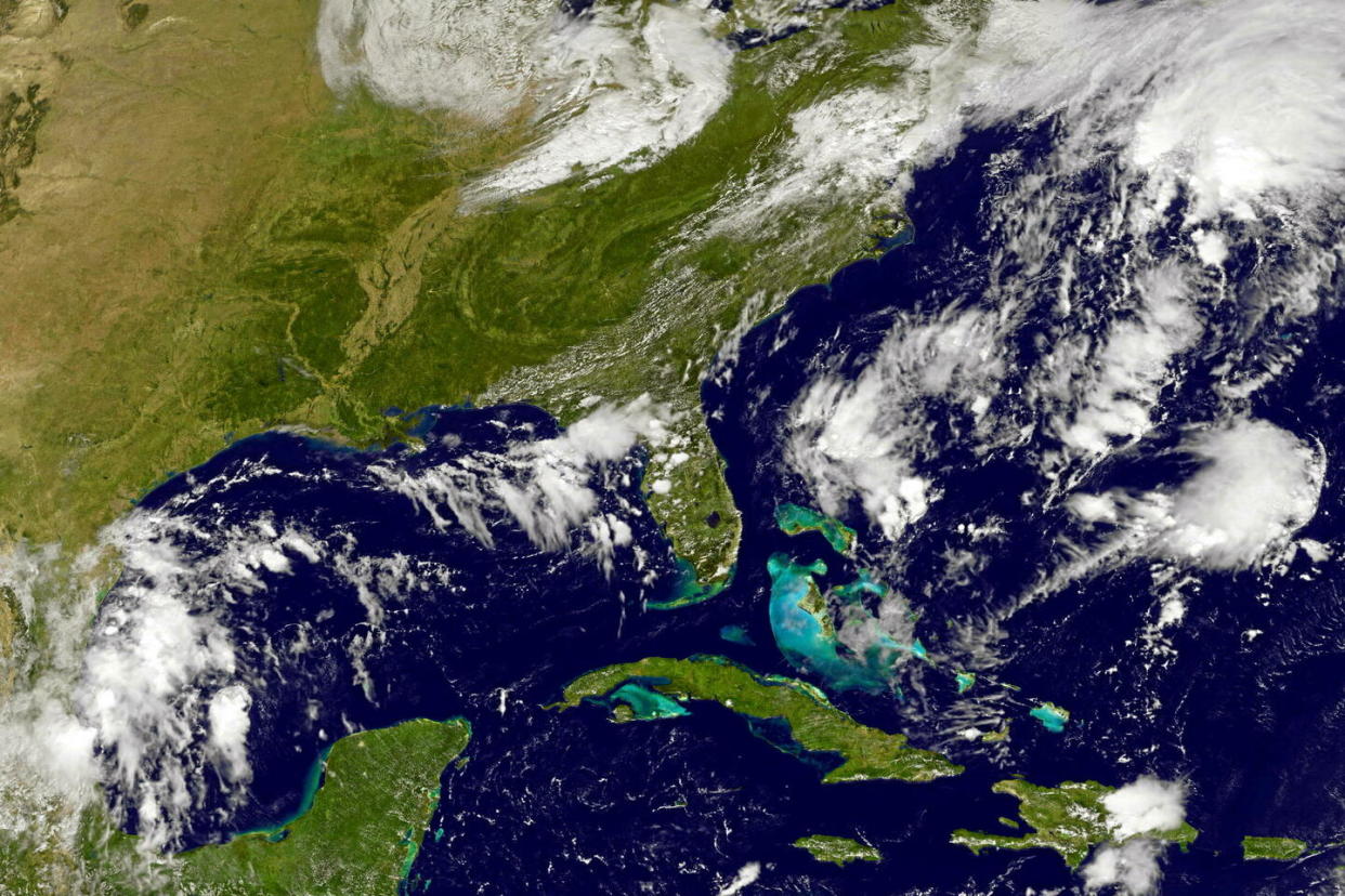 Image d'illustration d'une tempête tropicale proche des Antilles.  - Credit:HO / NOAA-NASA GOES Project / AFP