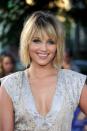 <p> Agron goes the bedhead route with piece-y bangs for a youthful night-out look. </p>