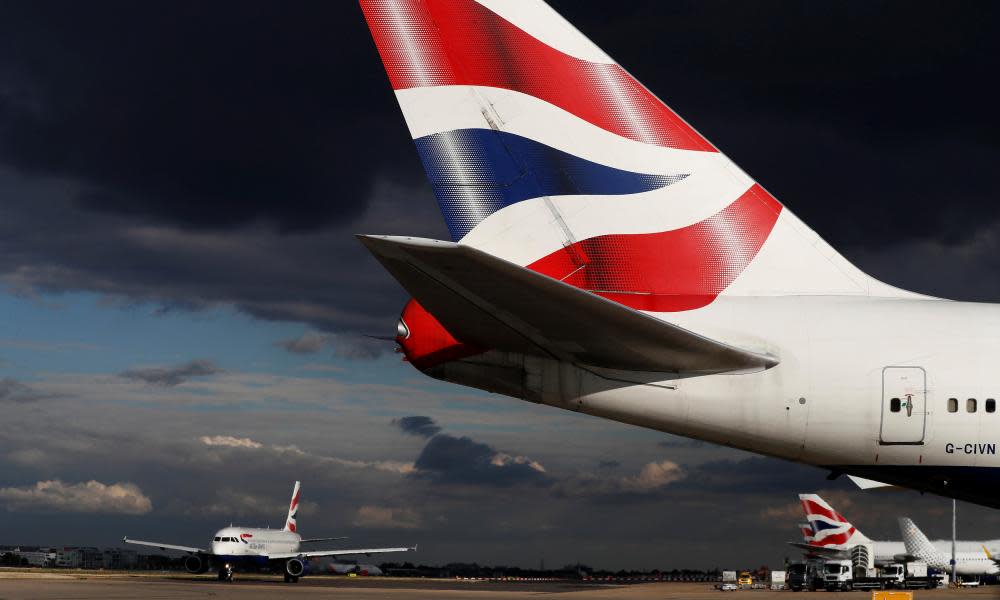 British Airways aircraft taxi at Heathrow Airport near London