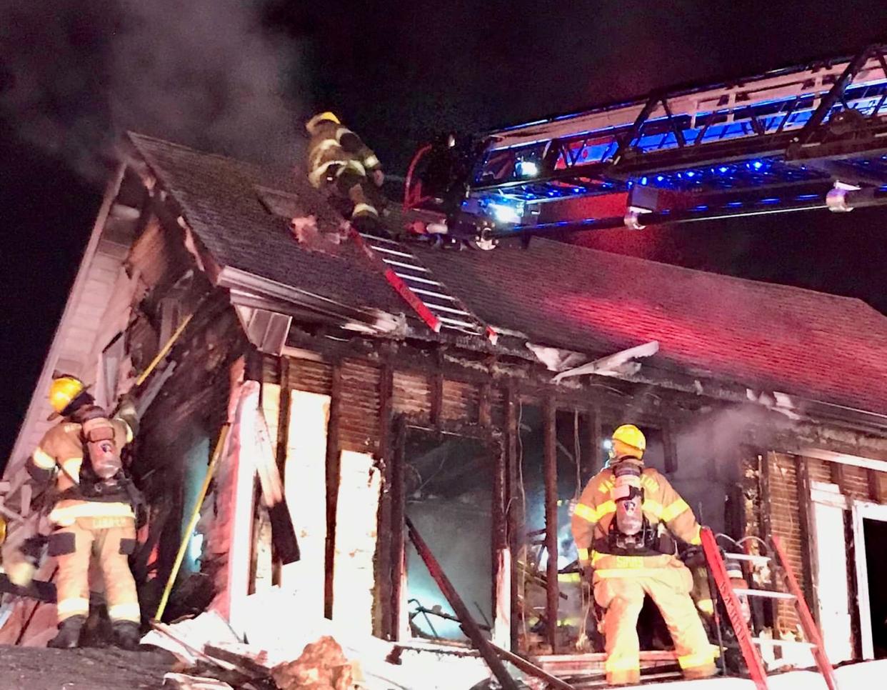 About 40 firefighters responded the night of April 22, 2024, to an apartment house fire on Chestnut Street in which two occupants were injured, Hagerstown Fire Department officials said.