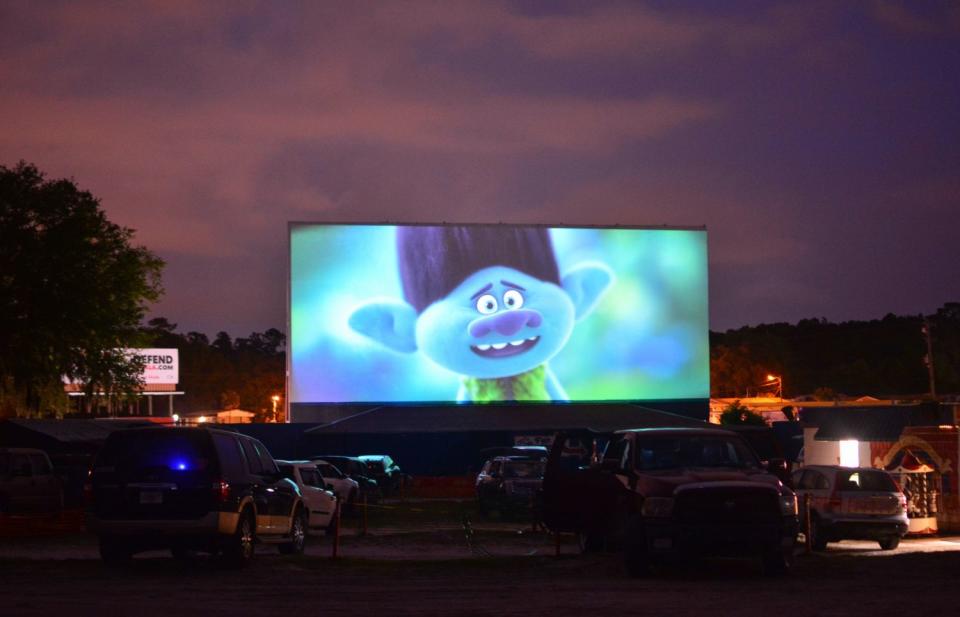 "Trolls World Tour" at the Ocala Drive-In in Ocala, Florida.