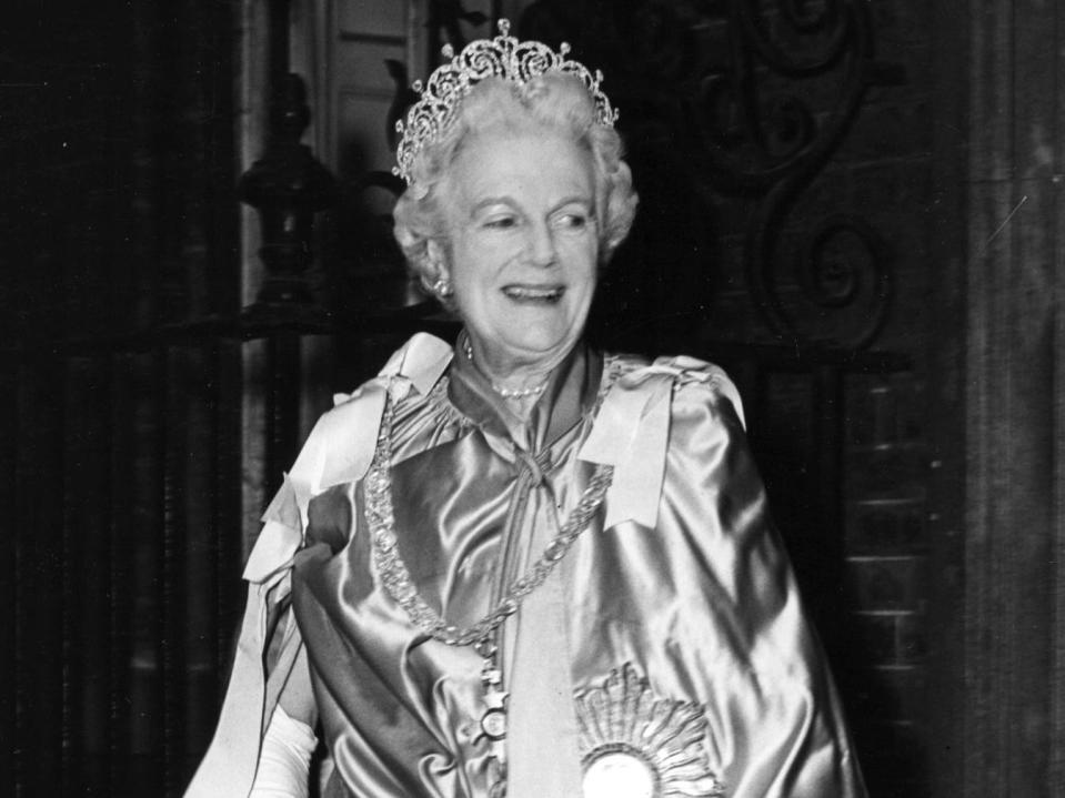 Lady Churchill, wife of Sir Winston Churchill, on Queen Elizabeth II's Coronation Day. (