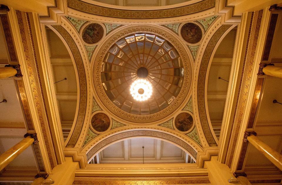 An interior view of the Manitowoc County Courthouse dome as seen, Monday, February 20, 2023, in Manitowoc, Wis.