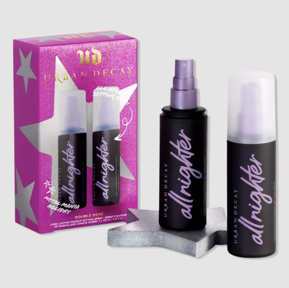 <p><a href="https://go.redirectingat.com?id=74968X1596630&url=https%3A%2F%2Fwww.ulta.com%2Fp%2Fdouble-dose-all-nighter-setting-spray-holiday-makeup-set-duo-pimprod2041791&sref=https%3A%2F%2Fwww.harpersbazaar.com%2Fbeauty%2Fmakeup%2Fg7919%2Fbest-makeup-gift-sets%2F" rel="nofollow noopener" target="_blank" data-ylk="slk:Shop Now;elm:context_link;itc:0;sec:content-canvas" class="link ">Shop Now</a></p><p>Double Dose All Nighter Setting Spray Set</p><p>ulta.com</p><p>$45.00</p><span class="copyright">Ulta</span>