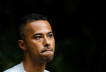 Biracial model Joe Oliver speaks during an interview with Reuters in Tokyo, Japan, September 12, 2018. Picture taken September 12, 2018. REUTERS/Toru Hanai